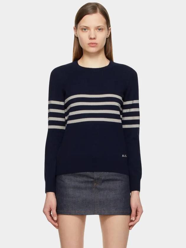 Georgia Georgia striped knit top navy - A.P.C. - BALAAN 3