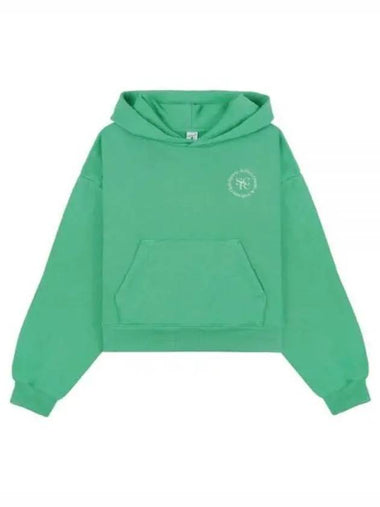 24 SRHWC Cropped Hoodie VerdeWhite WS070S405SV - SPORTY & RICH - BALAAN 1