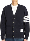 Classic V-Neck 4 Bar Stripe Cardigan Navy - THOM BROWNE - BALAAN 2