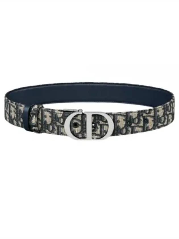 30 Montaine 35mm Reversible Belt Blue Smooth Calfskin and Oblique Jacquard B0447PWEO M928 - DIOR - BALAAN 2