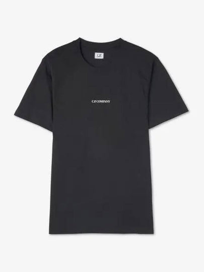 Small Logo Print Short Sleeve T-Shirt Black - CP COMPANY - BALAAN 2