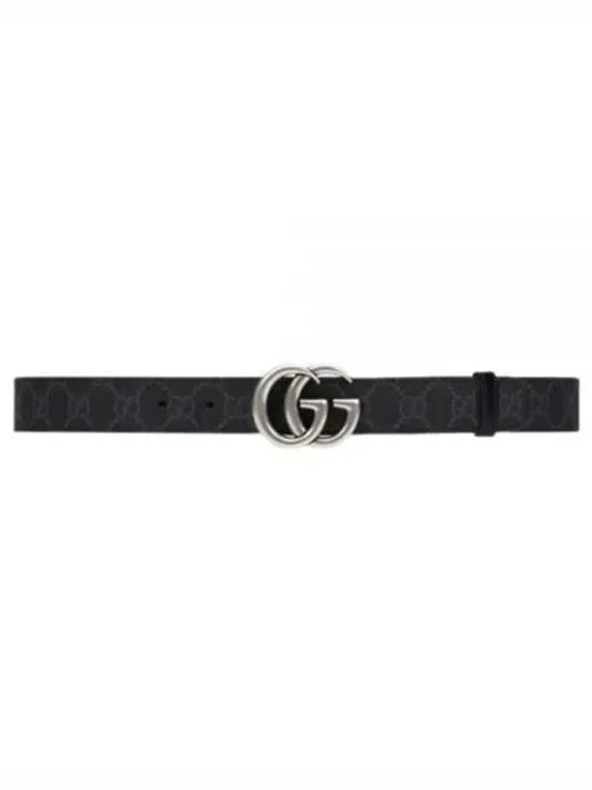 GG Marmont Silver Reversible Thin Belt Black - GUCCI - BALAAN 2