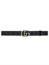 GG Marmont Silver Reversible Thin Belt Black - GUCCI - BALAAN 2