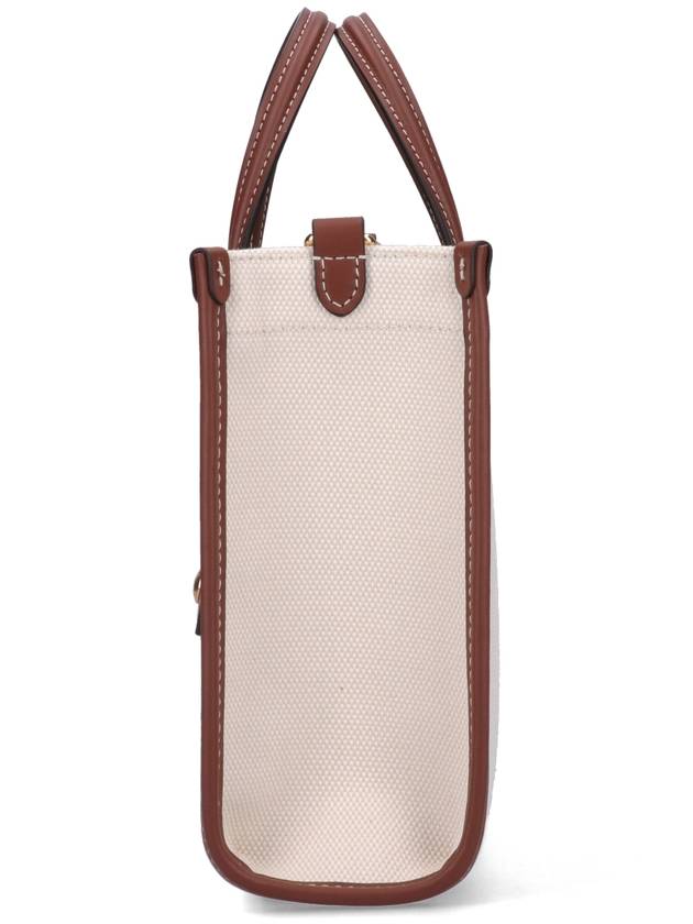 Mini Two-Tone Canvas and Leather Freya Tote Bag Natural Tan - BURBERRY - BALAAN 6