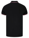 Stripe Trimming Logo Short Sleeve Polo Shirt Black - MONCLER - BALAAN 5