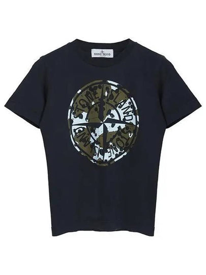 Kids Logo Short Sleeve T-Shirt Navy - STONE ISLAND - BALAAN 2