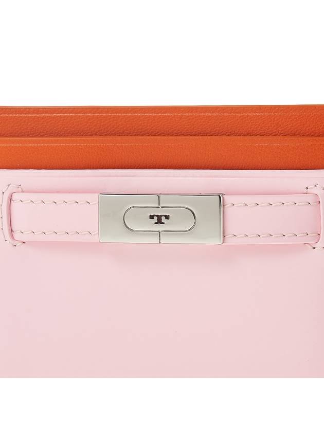 Polished Leather T Card Wallet Pink - TORY BURCH - BALAAN 7