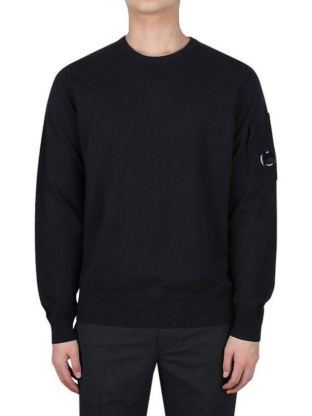 Lens Wappen Cotton Knit Top Black - CP COMPANY - BALAAN 3