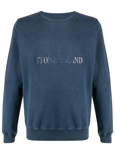 Double Embroidery Logo Sweatshirt Blue - STONE ISLAND - BALAAN 1