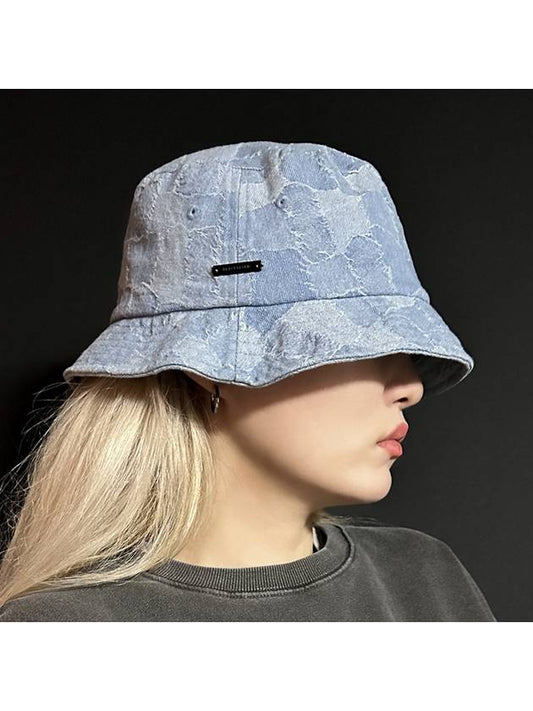 BBD Patchwork Denim Bucket Hat Light Blue - BLACKBLOND - BALAAN 2