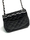 Mini Flap Bag Lambskin Silver Black - CHANEL - BALAAN 4