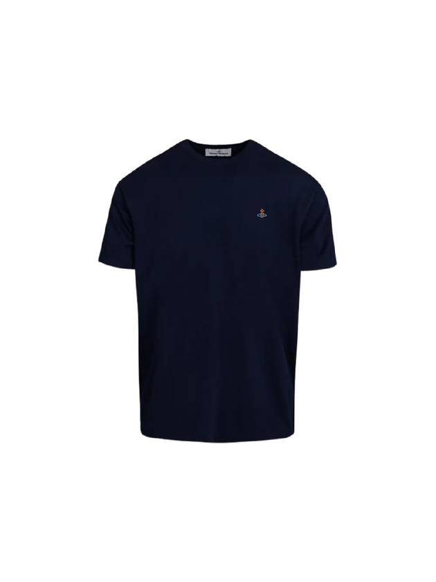 ORB Logo Cotton Short Sleeve T-Shirt Navy - VIVIENNE WESTWOOD - BALAAN 3