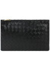 Intrecciato Medium Clutch Bag Black - BOTTEGA VENETA - BALAAN 2