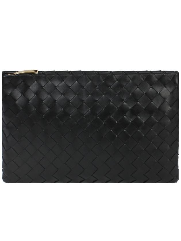 Intrecciato Medium Clutch Bag Black - BOTTEGA VENETA - BALAAN 2