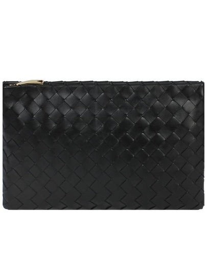 Intrecciato Medium Clutch Bag Black - BOTTEGA VENETA - BALAAN 2