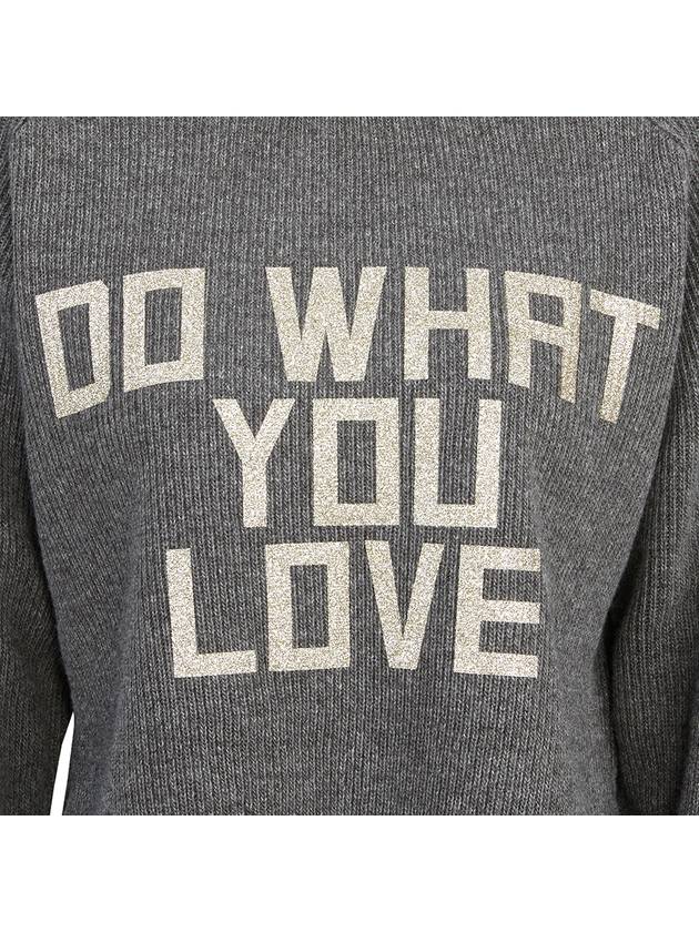 Glitter Lettering Round Neck Knit Top Grey - GOLDEN GOOSE - BALAAN 11