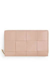 Intrecciato Zipper Around Long Wallet Pink - BOTTEGA VENETA - BALAAN 2