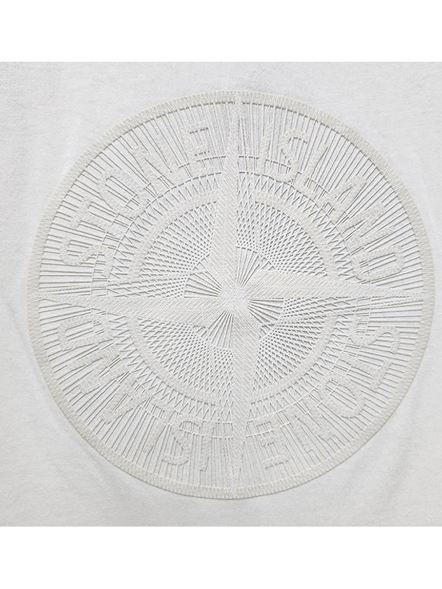 Industrial Two Print Garment Dyed Short Sleeve T-Shirt White - STONE ISLAND - BALAAN 5