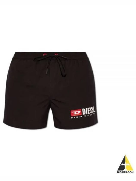 Logo Print Swim Shorts Black - DIESEL - BALAAN 2