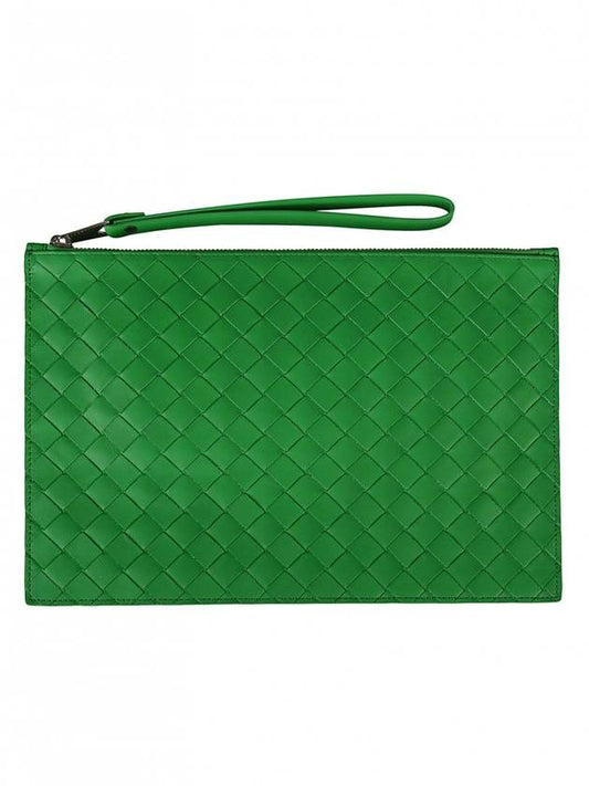 Intrecciato Strap Large Clutch Bag Parakeet - BOTTEGA VENETA - BALAAN 1