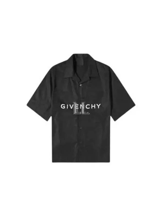 Poplin Hawaiian Short Sleeve Shirt Black - GIVENCHY - BALAAN 2