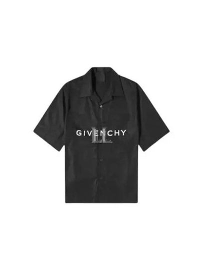 Poplin Hawaiian Short Sleeve Shirt Black - GIVENCHY - BALAAN 2