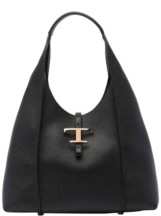 T Timeless Leather Hobo Tote Bag Black - TOD'S - BALAAN 2