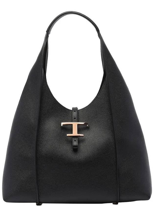 T Timeless Leather Hobo Tote Bag Black - TOD'S - BALAAN 3