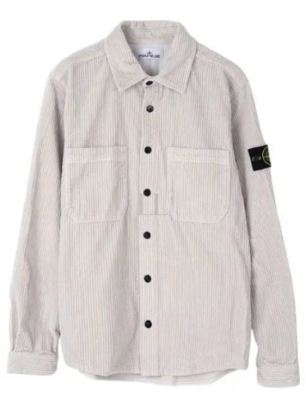 Cotton Corduroy 400 TC Over Long Sleeve Shirt Plaster - STONE ISLAND - BALAAN 2