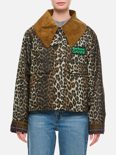 Ganni Leopard Print Waxed Jacket - BARBOUR - BALAAN 1