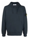 Wappen Patch Brushed Cotton Fleece Hoodie Dark Blue - STONE ISLAND - BALAAN 2