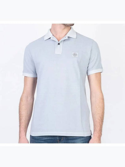 Wappen Cotton Short Sleeve Polo Shirt Sky Blue - STONE ISLAND - BALAAN 2