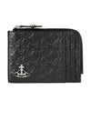 ORB Logo Zipper Card Wallet Black - VIVIENNE WESTWOOD - BALAAN 1