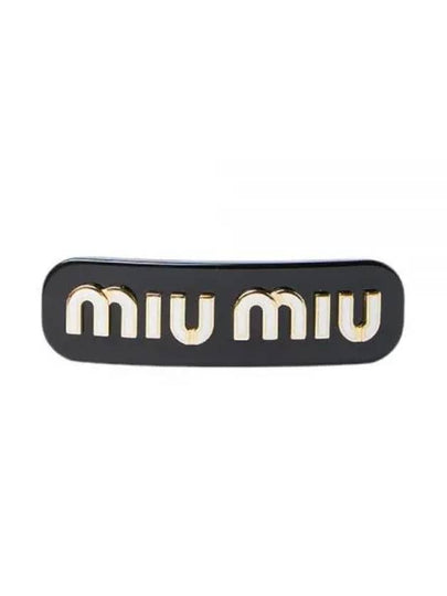 Plexiglas Metal Logo Hair Clip Black - MIU MIU - BALAAN 2