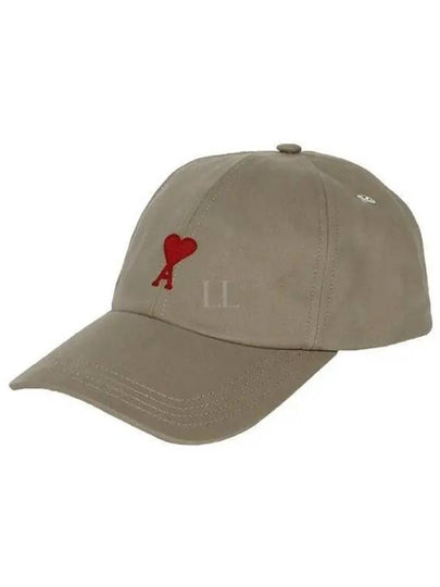 De Coeur Embroidered Logo Ball Cap Beige - AMI - BALAAN 2