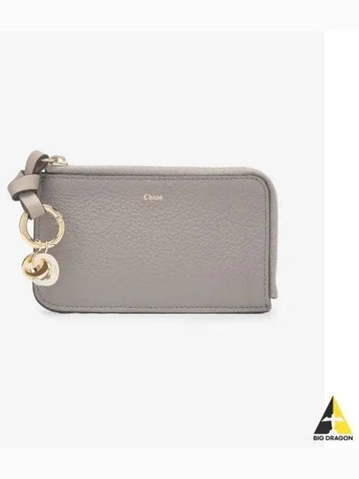 Alphabet Half Zipper Leather Card Wallet Grey - CHLOE - BALAAN 2