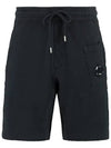 Light Fleece Regular Shorts Black - CP COMPANY - BALAAN 3