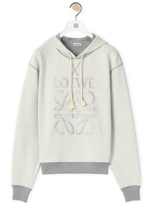 Anagram Embossed Logo Cotton Hoodie Grey - LOEWE - BALAAN 2