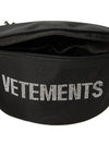 Logo Embellished Cotton Belt Bag Black - VETEMENTS - BALAAN 5