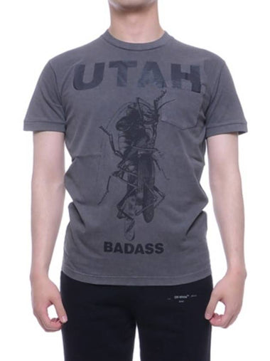 Printed Short Sleeve T-Shirt Grey - DSQUARED2 - BALAAN 1