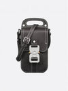 Saddle Vertical Strap Grained Calfskin Pouch Black - DIOR - BALAAN 2