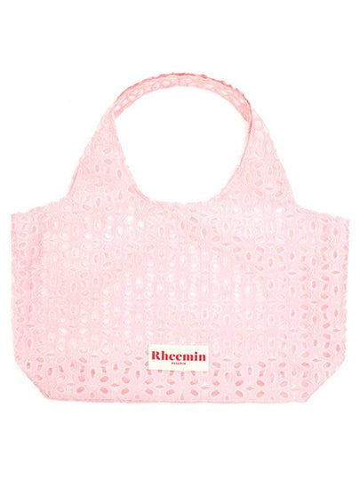 Flower Jacquard Shopper Tote Bag Light Pink - RHEEMIN - BALAAN 2