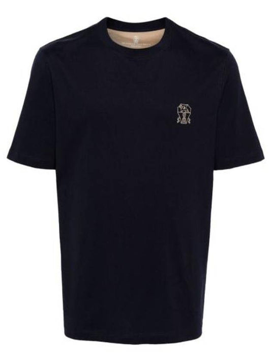 Short Sleeve T-Shirt M0B137445G CFY48 BLUE - BRUNELLO CUCINELLI - BALAAN 1