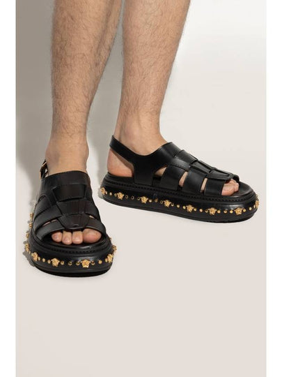 Versace Studded Sandals, Men's, Black - VERSACE - BALAAN 2