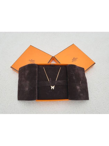 PopAche Mini Necklace Rose Gold White - HERMES - BALAAN 1