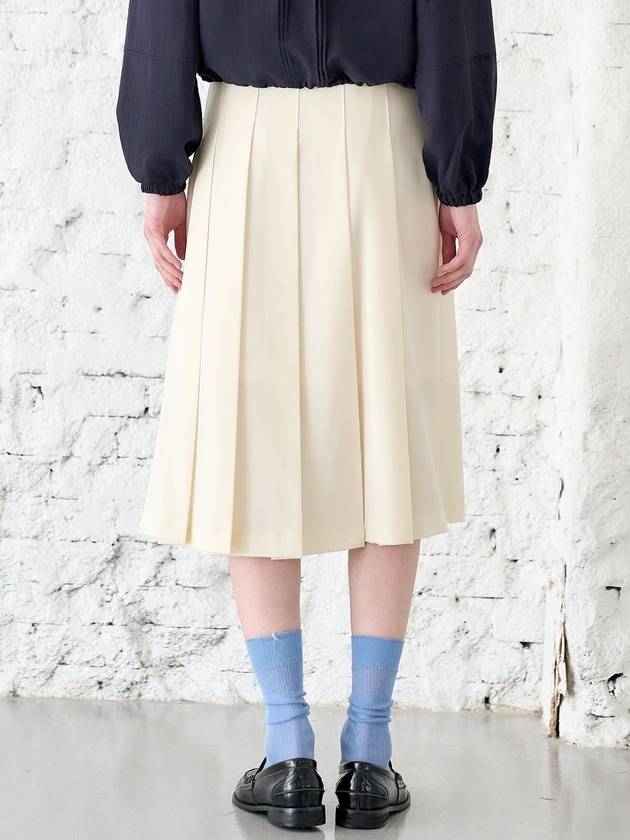 Belt Pleated Skirt Cream - MITTE - BALAAN 5