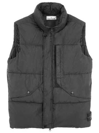 Wappen Patch High Neck Padding Vest Lead Grey - STONE ISLAND - BALAAN 2