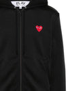 Red Heart Wappen Zip Up Hoodie Black - COMME DES GARCONS - BALAAN 3