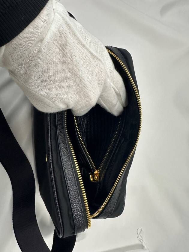 Gold Logo Pocono Cross Bag Black - PRADA - BALAAN 4