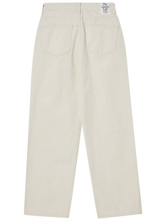 Women's Cotton Twill SemiWide Jeans Ivory GB1 WDPT 51 CRM - THE GREEN LAB - BALAAN 2